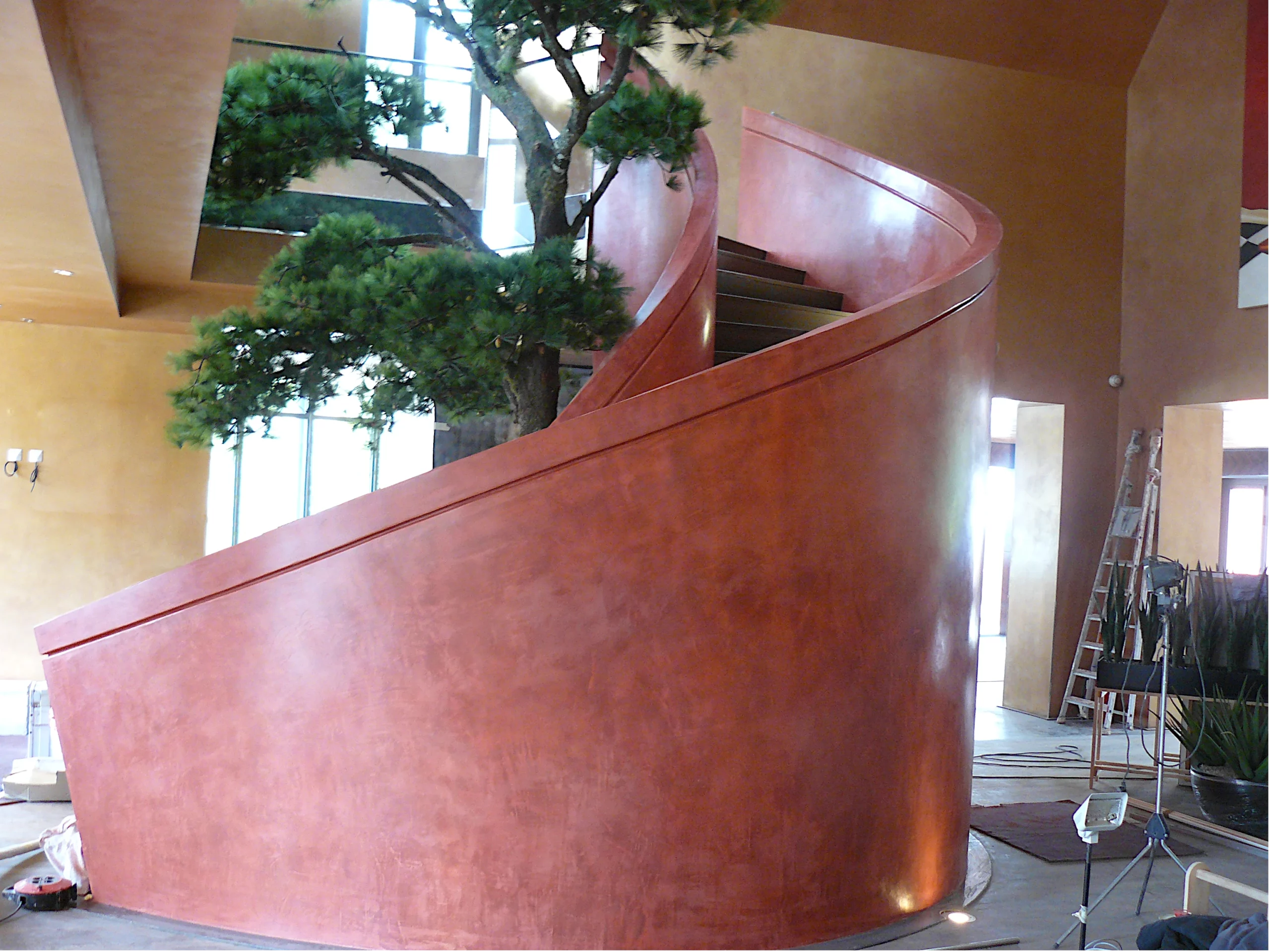 escalier béton ciré